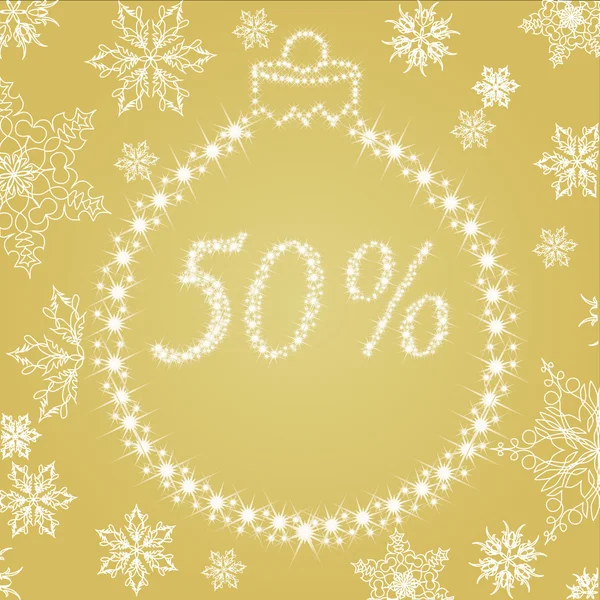 Pourcentages de Noël réduction — Image vectorielle