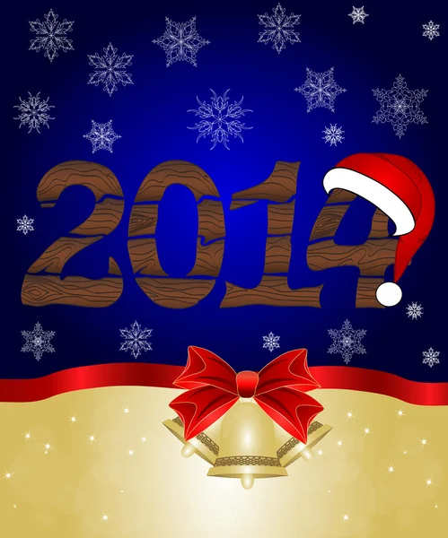 Nový rok 2014 s santa hat — Stockový vektor