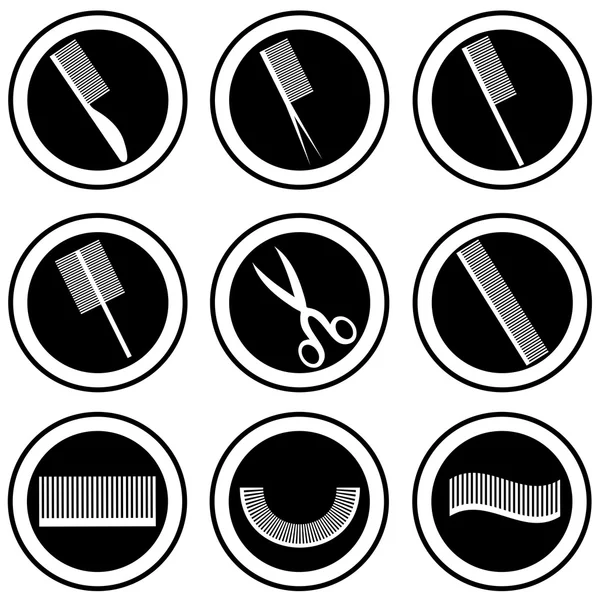 Kuaförlük Icons set — Stok Vektör