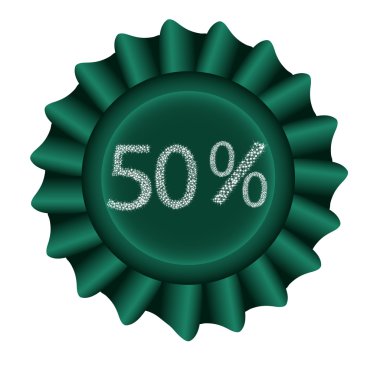 yeşil etiket - yüzde 50