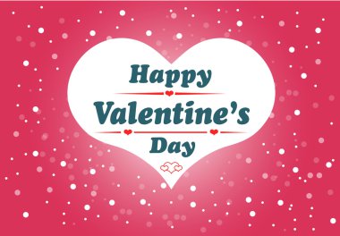 kalp ile mutlu Sevgililer günü kartı.