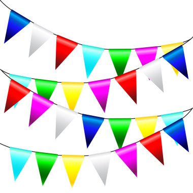 çok renkli üçgen bayrakları