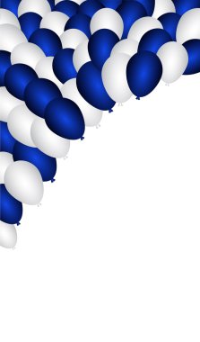 blauwe en witte partij ballonnen