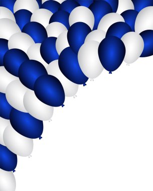 blauwe en witte partij ballonnen