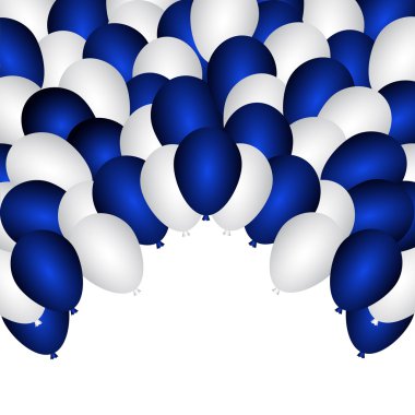 blauwe en witte partij ballonnen