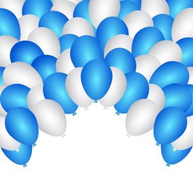 blauwe en witte partij ballonnen