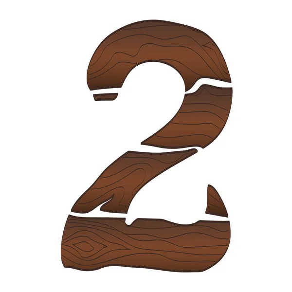 Drewno numery 2 — Wektor stockowy
