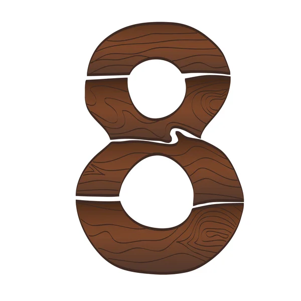 Números de madeira 8 — Vetor de Stock