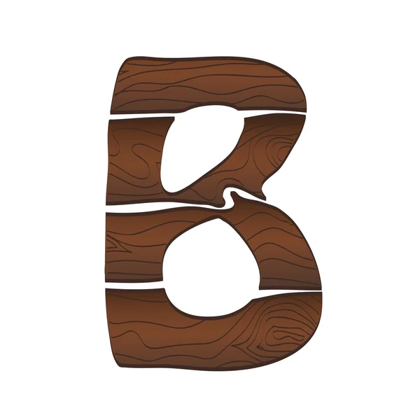 Letter B from wood — Stock Vector