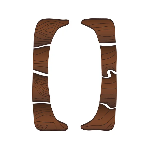 Symbool van hout geïsoleerd op de witte — Stockvector