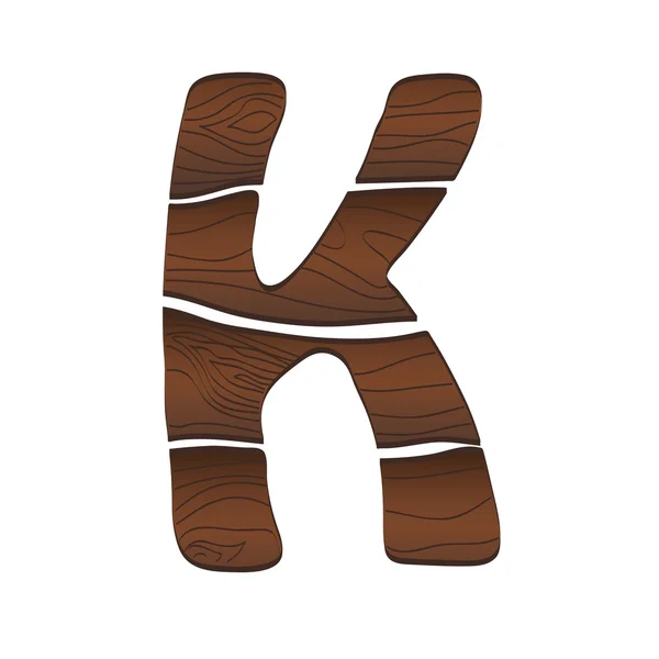 Letra K de madera — Archivo Imágenes Vectoriales