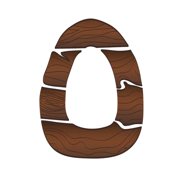 Буква O из дерева — стоковый вектор