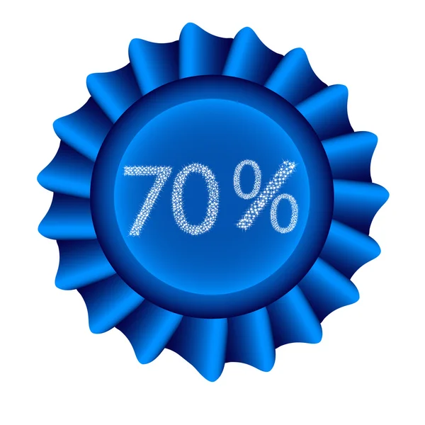 Blue Label-70 percent — Stock Vector
