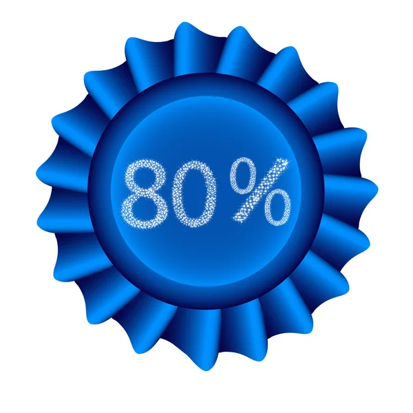 Blue Label-80 percent — Stock Vector