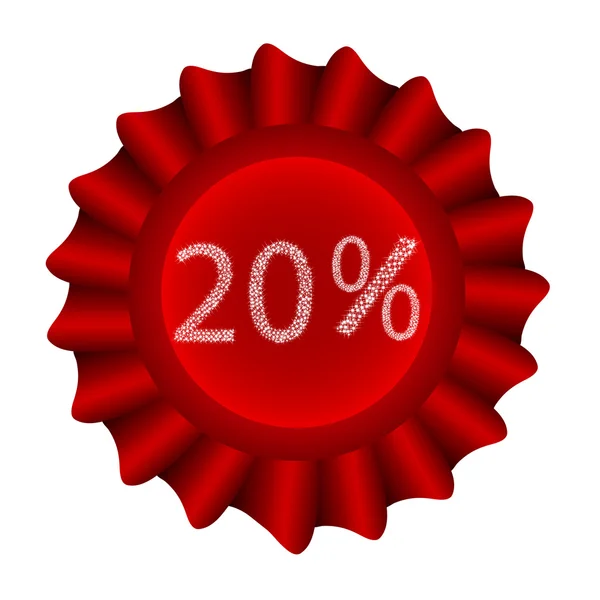 Röd etikett-20 procent — Stock vektor