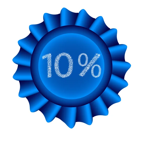 Blå etikett-10 procent — Stock vektor