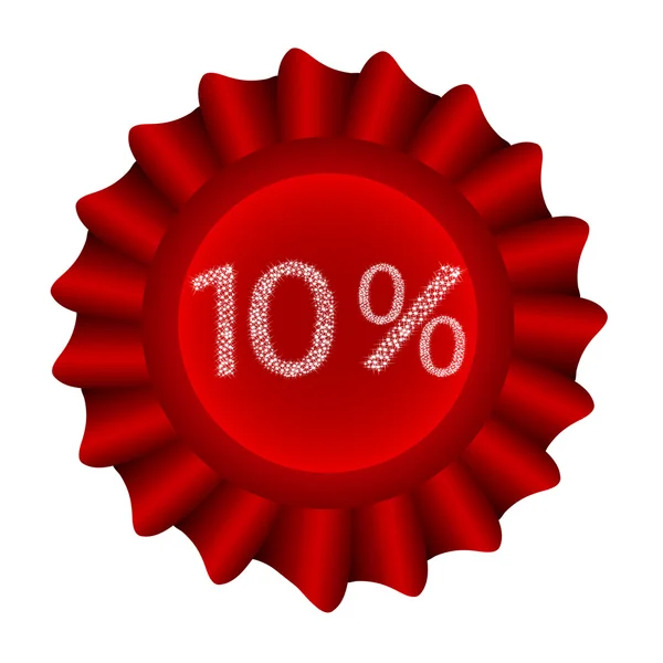 Röd etikett-10 procent — Stock vektor