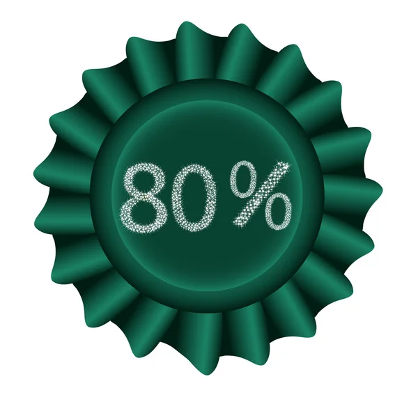 Green Label - 80 percent — Stock Vector