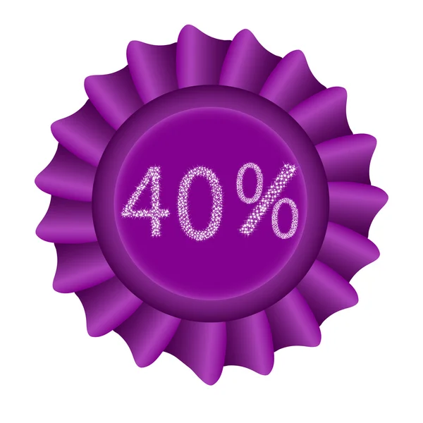 Pink Label - 40 percent — Stock Vector