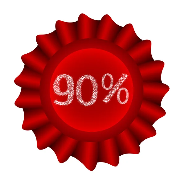 Röd etikett-90 procent — Stock vektor