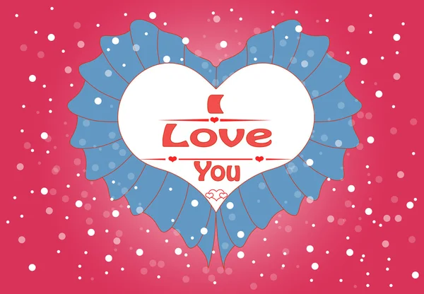 Happy Valentines day card with heart. — Stock Vector