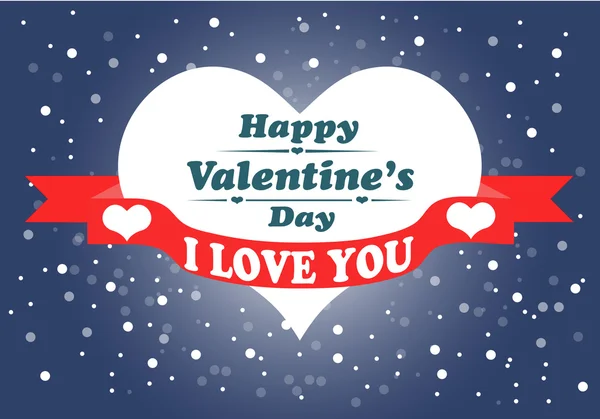 Happy Valentijnsdag kaart met hart. — Stockvector