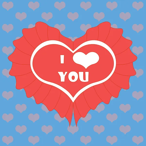 Feliz cartão de Dia dos Namorados com coração . — Vetor de Stock