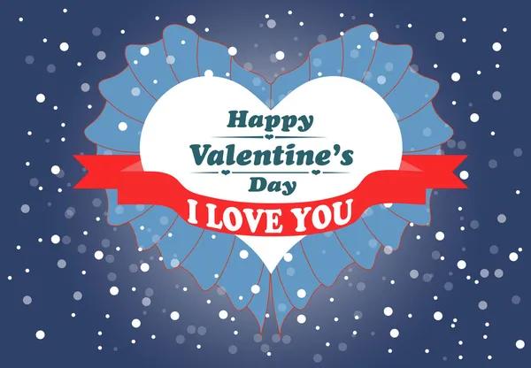 Šťastný Valentýna karty se srdcem. — Stockový vektor