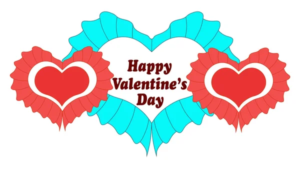 Tarjeta de feliz día de San Valentín con corazón . — Vector de stock