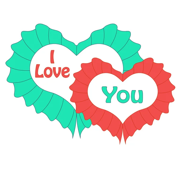 Happy Valentines day card with heart. — Stock Vector