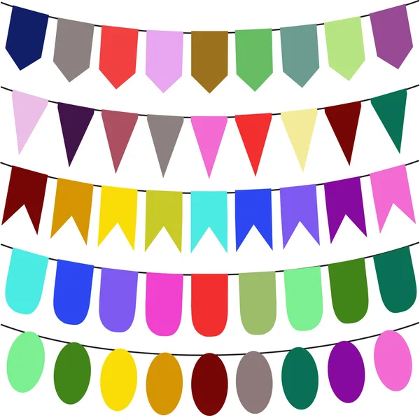 Bunting y guirnalda conjunto — Archivo Imágenes Vectoriales