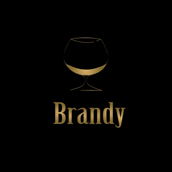 Brandy vidro design menu fundo — Vetor de Stock
