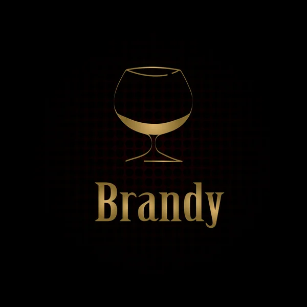 Brandy verre design menu fond — Image vectorielle