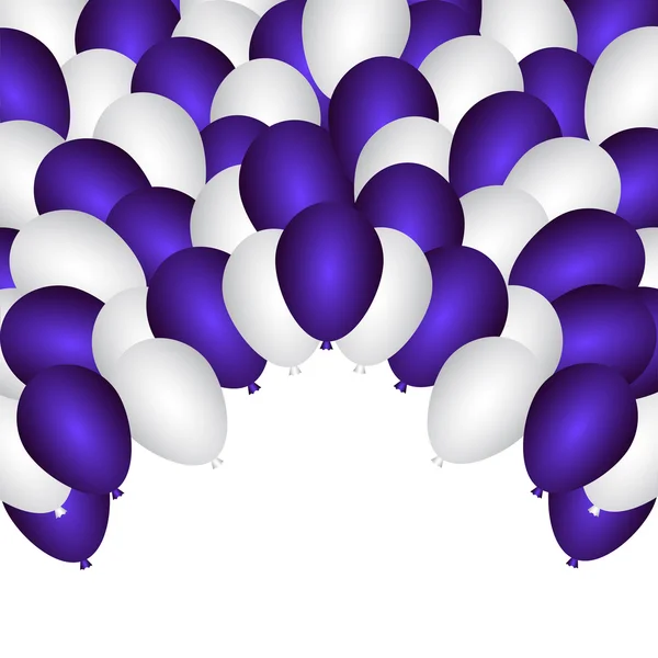 Globos de fiesta azules y blancos — Vector de stock