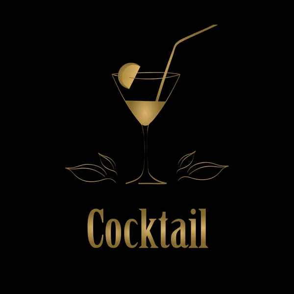 Menu de design de vidro de cocktail — Vetor de Stock