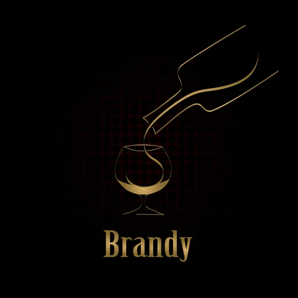 Brandy vidro design menu fundo — Vetor de Stock