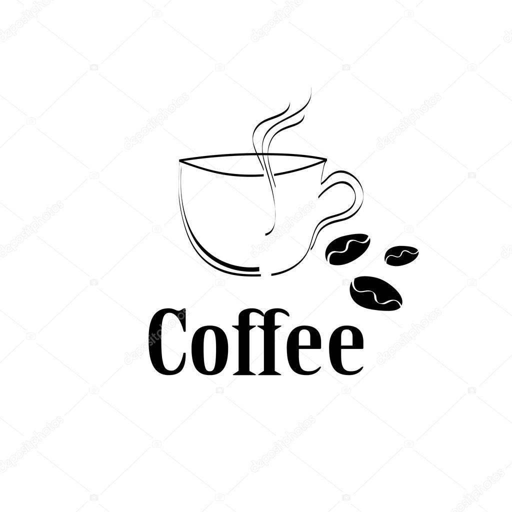Coffee cup label concept menu