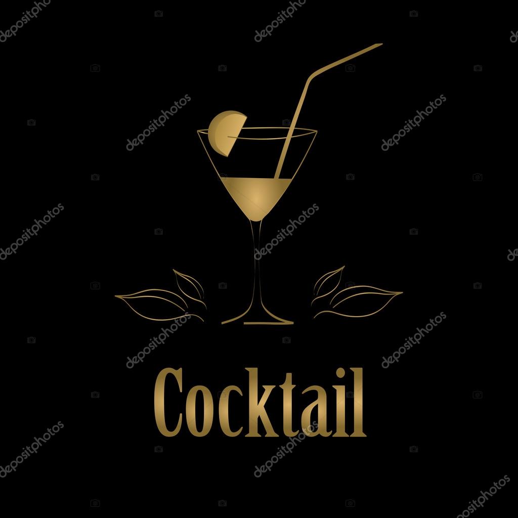 Cocktail glass design menu background. Vector