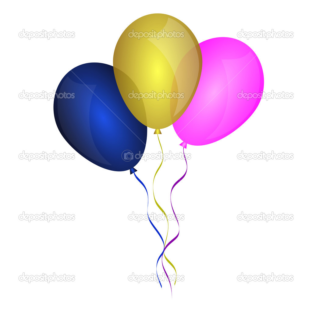 Balloons on white background