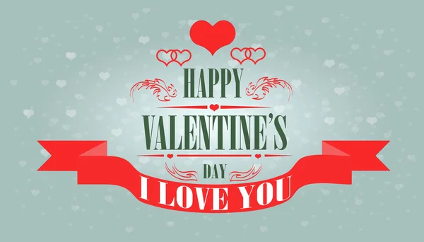Día de San Valentín hermosa tarjeta — Vector de stock