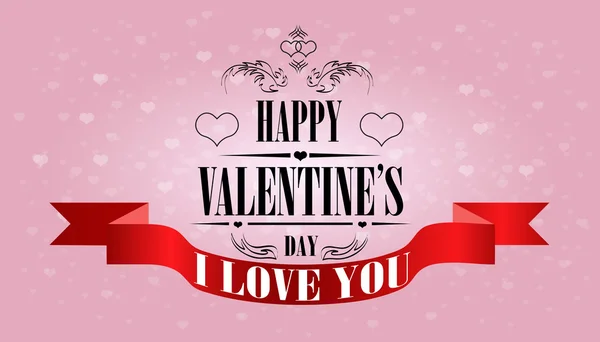 Tarjeta de felicitación Feliz Día de San Valentín — Vector de stock