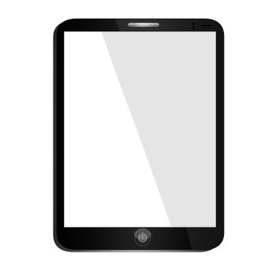 gerçekçi tablet pc bilgisayar boş bir ekran ile