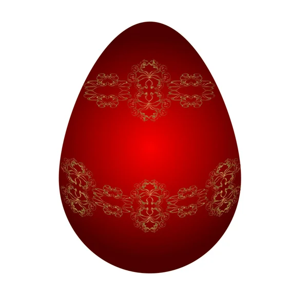 Huevo rojo de Pascua — Vector de stock