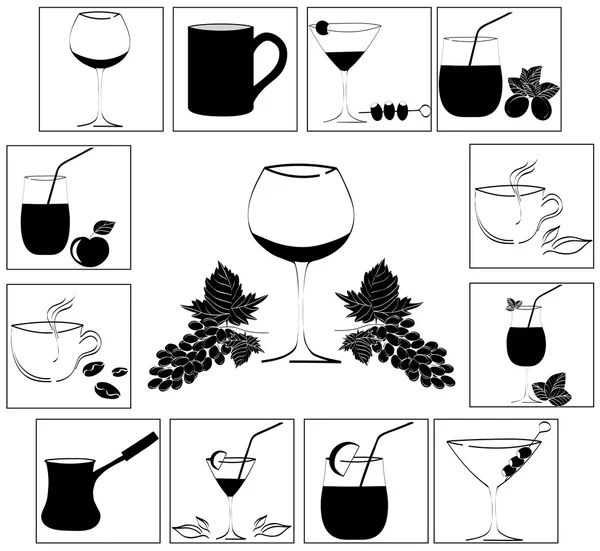 Bebidas en vasos — Archivo Imágenes Vectoriales