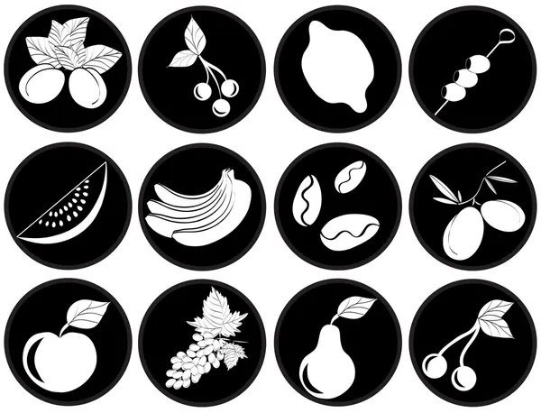 Set con frutas — Archivo Imágenes Vectoriales