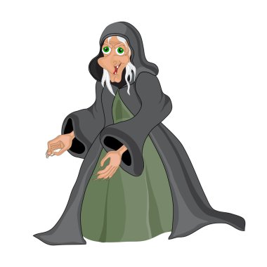 Yaşlı cadı Cadılar Bayramı afiş