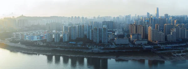 Miasto Jest Chongqing Chinach Rzeka Nazywa Się Jialing River Zachodzie — Zdjęcie stockowe