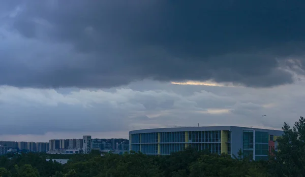 Evening Large Number Clouds Gathered Sky Clouds Were Spectacular Sky — Stock Photo, Image