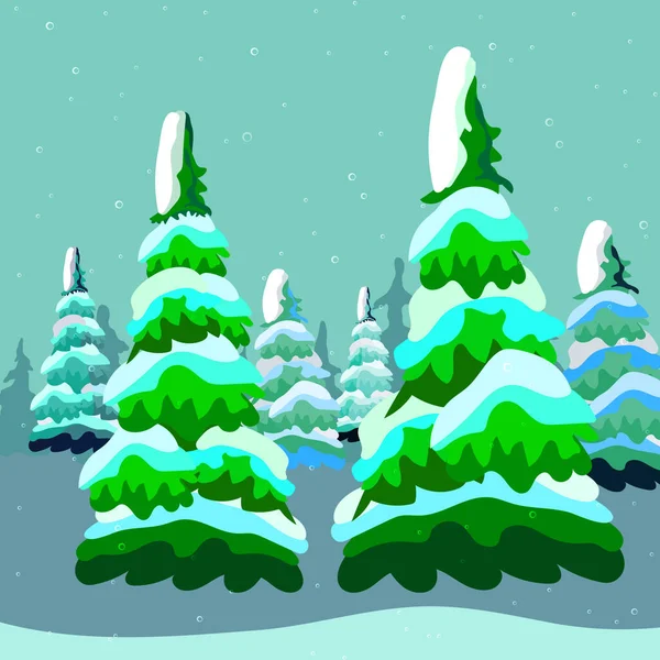 Web冬のイラストクリスマステーマ12月の週末季節のお祝い松カードグリーティングのために設定季節の風景 — ストックベクタ