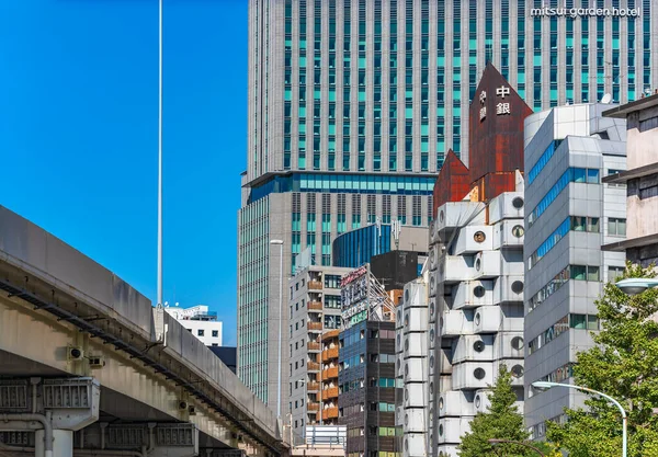 Tokyo Japan October 2021 Iconic Nakagin Capsule Tower Building Topped — Fotografia de Stock